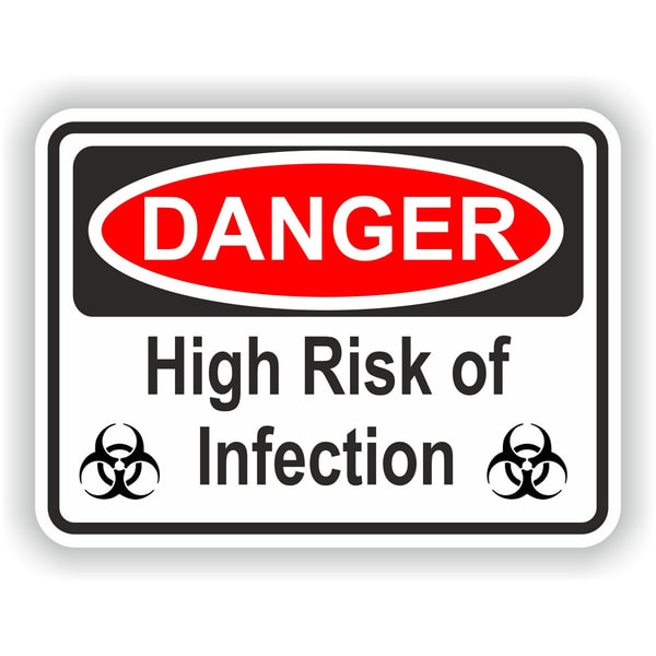 High Risk of Infection Danger Sticker for Car Laptop Book Fr | Inspire ...
