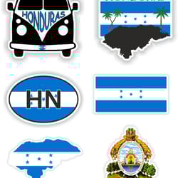 honduras set of stickers for laptop book water bottle fridge guitar motorcycle helmet toolbox door pc boat
