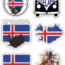 iceland set of stickers for laptop book water bottle fridge guitar motorcycle helmet toolbox door pc boat