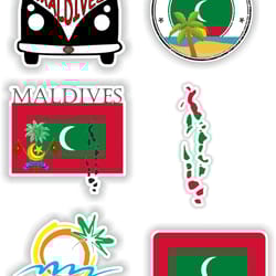 maldives set of stickers for laptop book water bottle fridge guitar motorcycle helmet toolbox door pc boat