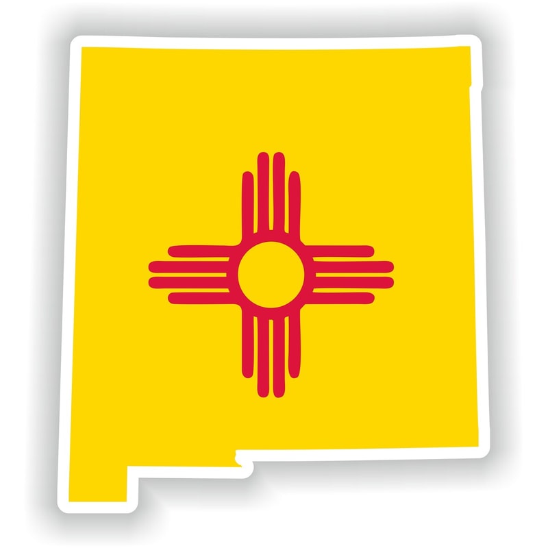 New Mexico Map Sticker Flag For Laptop Book Fridge Guitar Motorcycle Helmet ToolBox Door PC Boat 0