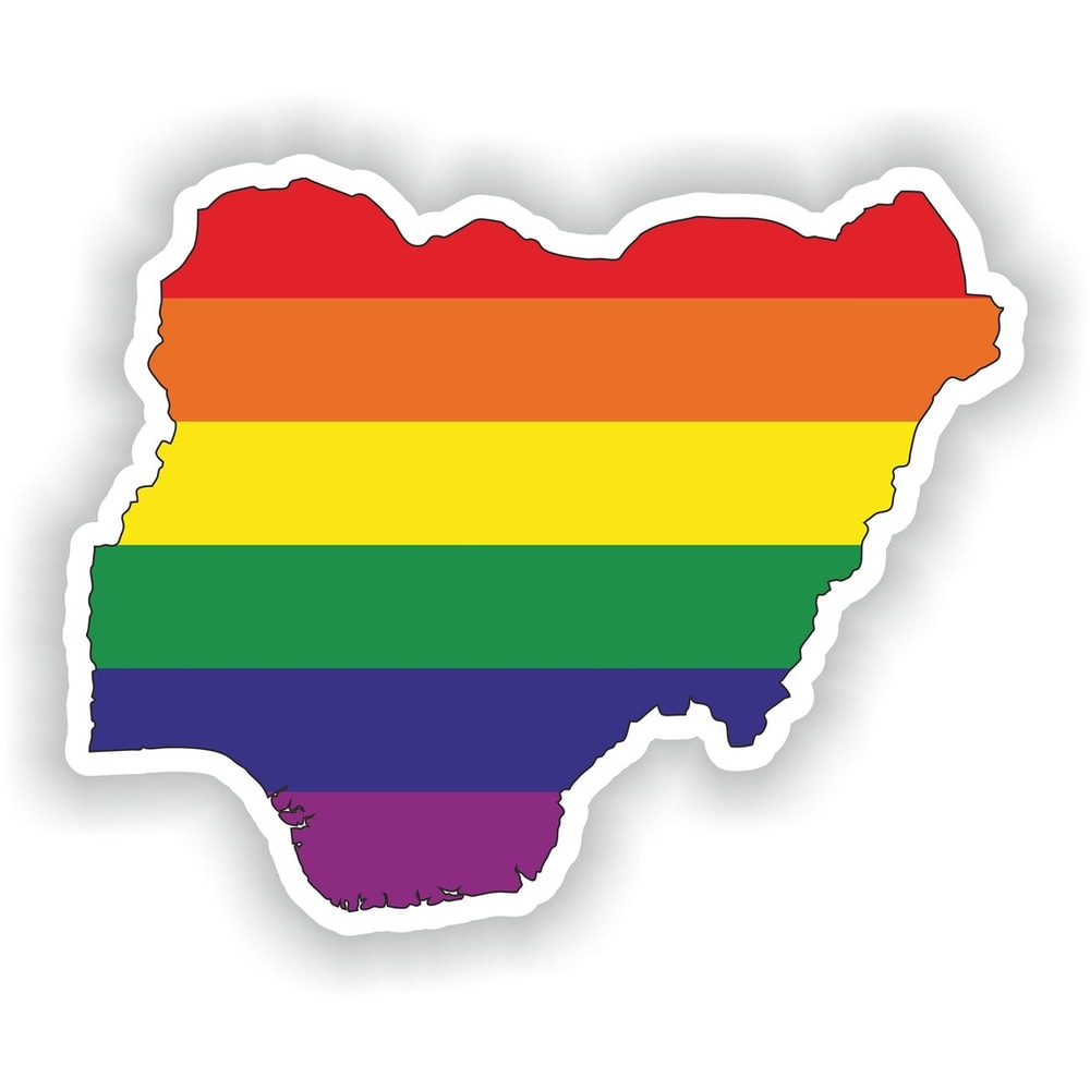 Nigeria Gay Rainbow Map Flag Sticker For Laptop Book Fridge Guitar Motorcycle Helmet ToolBox Door P 0