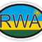 RWANDA Country Code Oval Sticker With Flag For Bumper Laptop Book Fridge Motorcycle Helmet Door Too 0