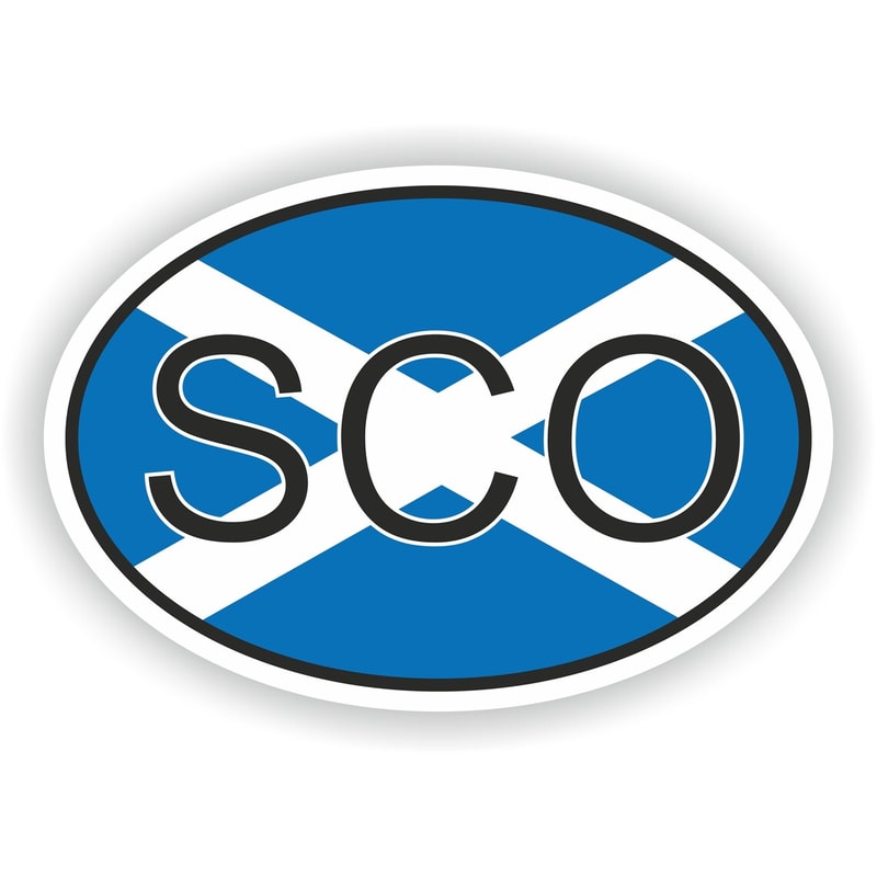 Scotland SCO Country Code Oval Sticker With Flag For Bumper Laptop Book Fridge Motorcycle Helmet To 0