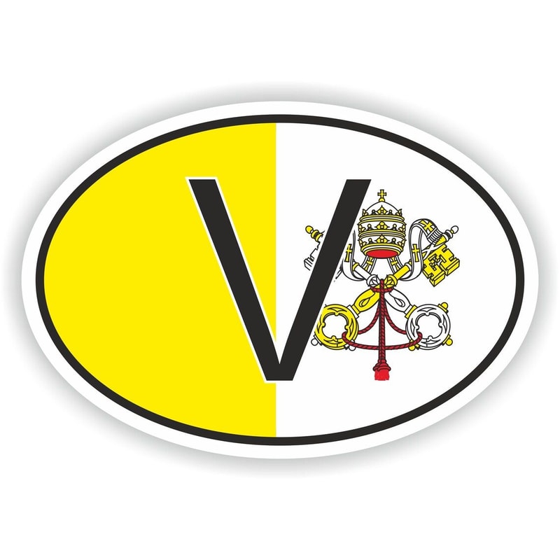 Vatican Country Code Oval Sticker With Flag For Bumper Laptop Book Fridge Motorcycle Helmet Door To 0