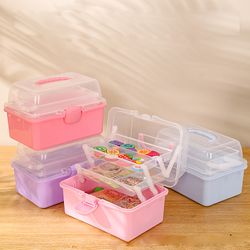 children's hair accessories organizer with handles, foldable storage box, portable medicine cabinet, cute jewelry case