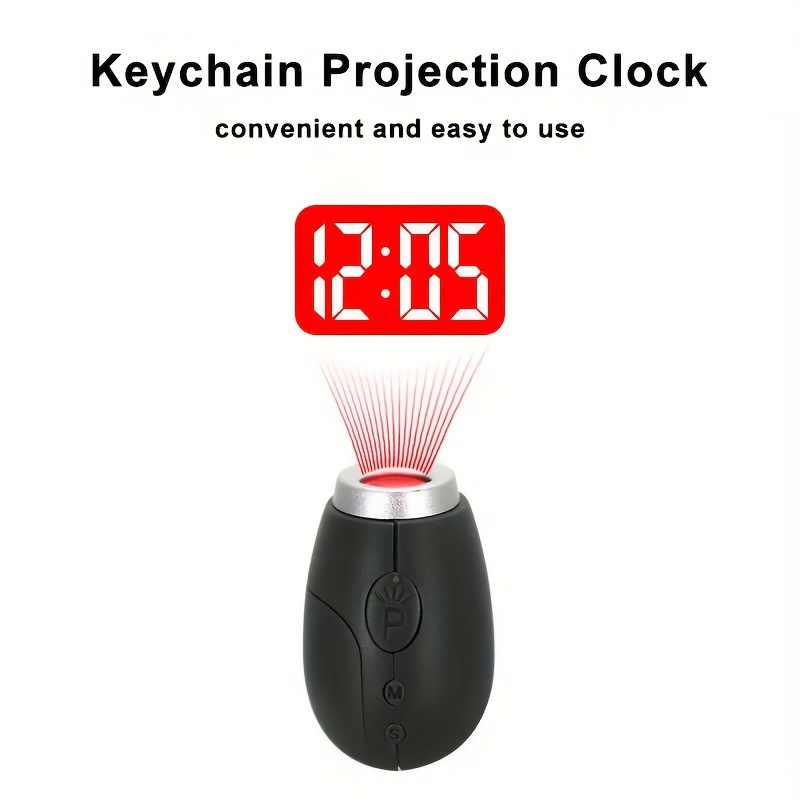 Portable Mini Digital Clock Keychain LED Display Alarm Oval Plastic Clock For Travel And Business 1