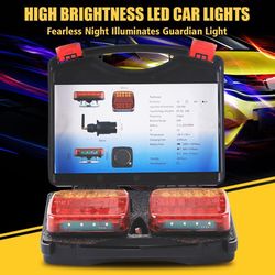 led trailer rear tail turn signal lamp, rechargeable wireless brake lights, reflective lens truck taillights