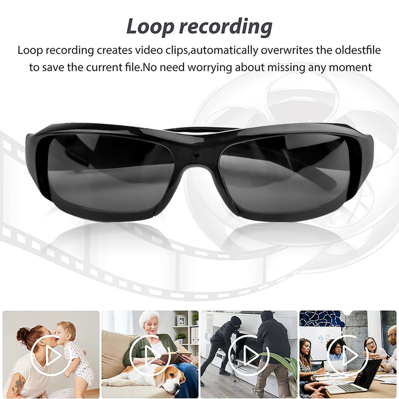 Mini Glasses Camera Portable Wearable Sunglasses Recorder Outdoor Sports Security Camcorder 0
