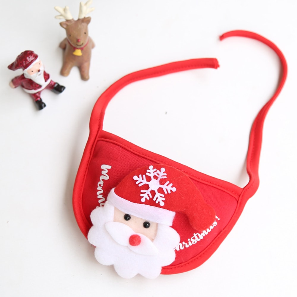 Pets Santa Bibs Funny Dog Christmas Hat Cute Cats Bandana Puppy Cap New Year Party Cosplay Costume 12