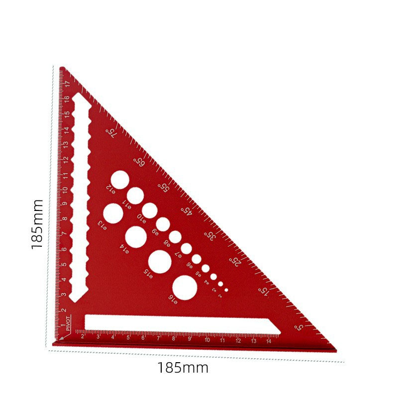 Aluminum Alloy Triangle Ruler, Miter Square Angle Protractor, Woodworking Measuring Ruler, Triangular Metric Angle Gauge