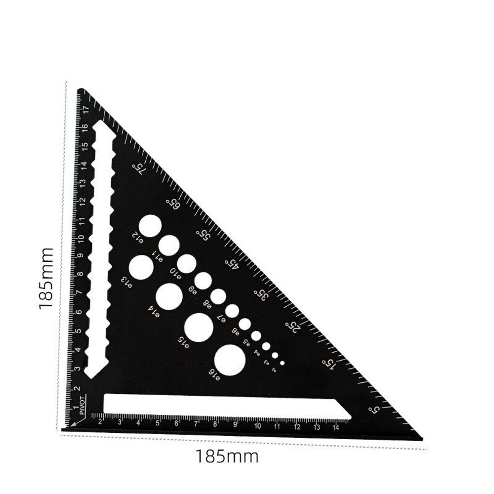 Aluminum Alloy Triangle Ruler, Miter Square Angle Protractor, Woodworking Measuring Ruler, Triangular Metric Angle Gauge