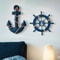 Ocean Theme Room Wall Decor Mediterranean Wooden Anchor Nautical Photo Wall Accessories Decorative 2