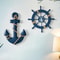 Ocean Theme Room Wall Decor Mediterranean Wooden Anchor Nautical Photo Wall Accessories Decorative 3