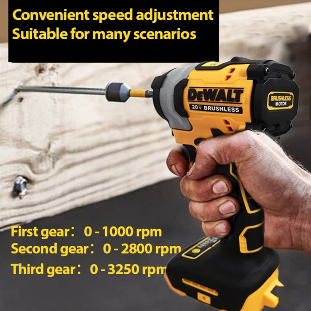 Brushless Cordless Impact Driver, High Torque Electric Driver, 3250RPM Power Tools