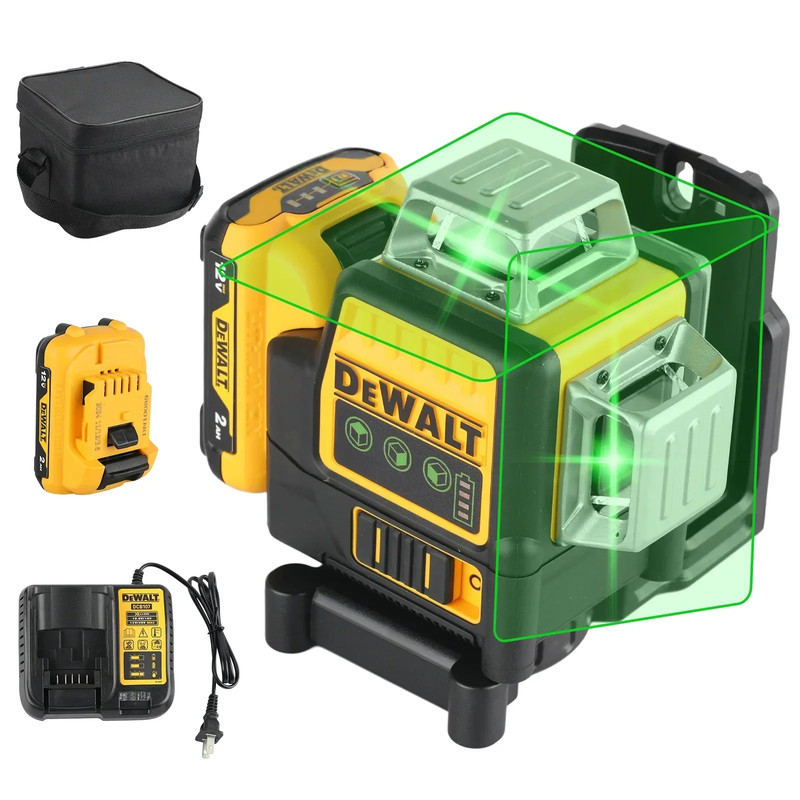 Lines Laser Level, Sides 360 Degree, Green Laser Meter, Vertical Lithium Battery, Self Leveling Horizontal Outdoor Tool