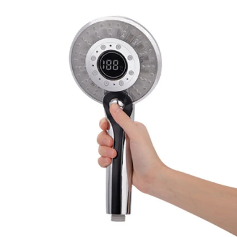 Temperature Control Shower, LED Shower Head Digital, 3 Spraying Mode, Water Saving Shower Filter, Bathroom Accessories