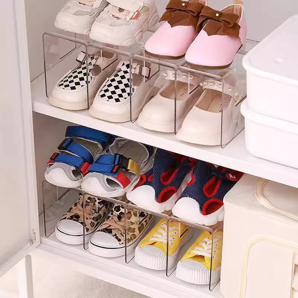 Compartments Shoe Rack, Transparent Acrylic Organizer, No Need for Electricity, Suitable for Different Room Styles