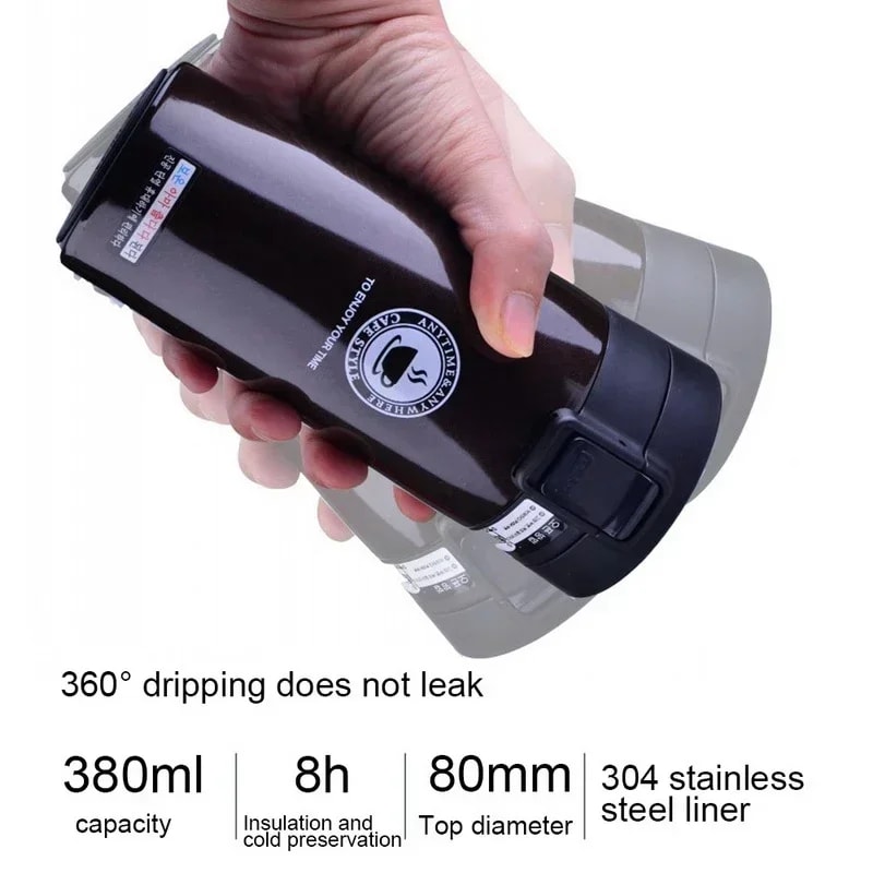 Double Wall Stainless Steel Coffee Cup Thermal Mug Vacuum Flask Leak Proof Thermos Water Bottle 2