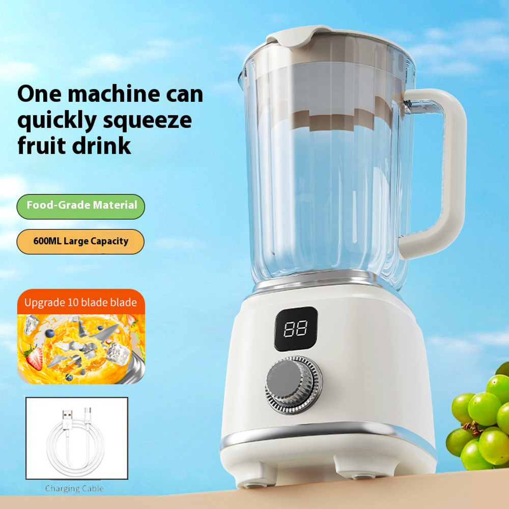 Mini LED Display USB Charging Fruit Juicer, Portable Household Blender, Making Smoothies and Milkshakes, Fresh Juice