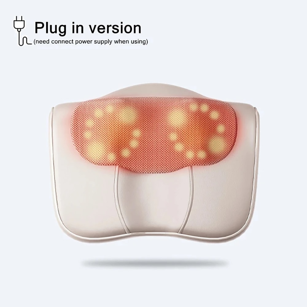 Multi-Function Shiatsu Massager, Heated Massage Pillow for Neck and Back, Shoulders, Waist, Finger Relaxation