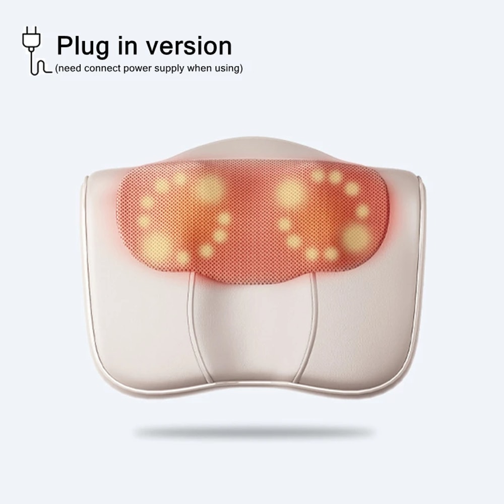 Multi-Function Shiatsu Massager, Heated Massage Pillow for Neck and Back, Shoulders, Waist, Finger Relaxation