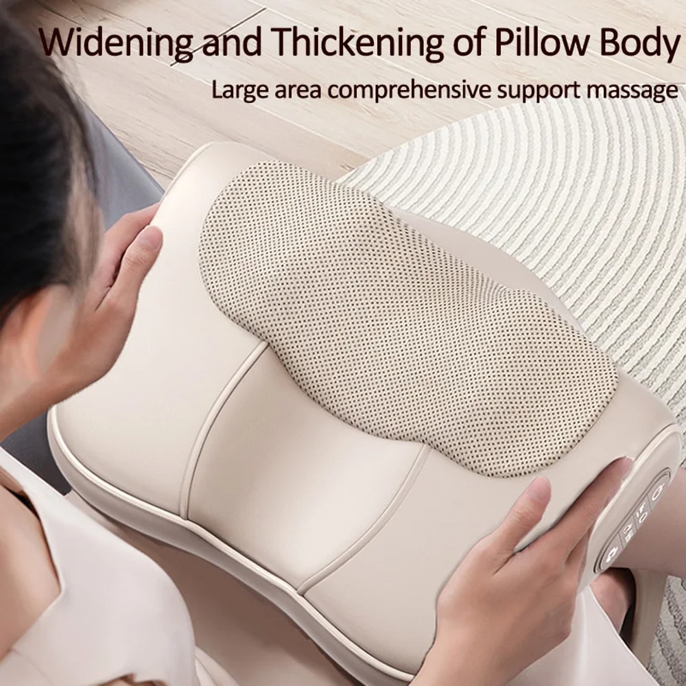 Multi-Function Shiatsu Massager, Heated Massage Pillow for Neck and Back, Shoulders, Waist, Finger Relaxation