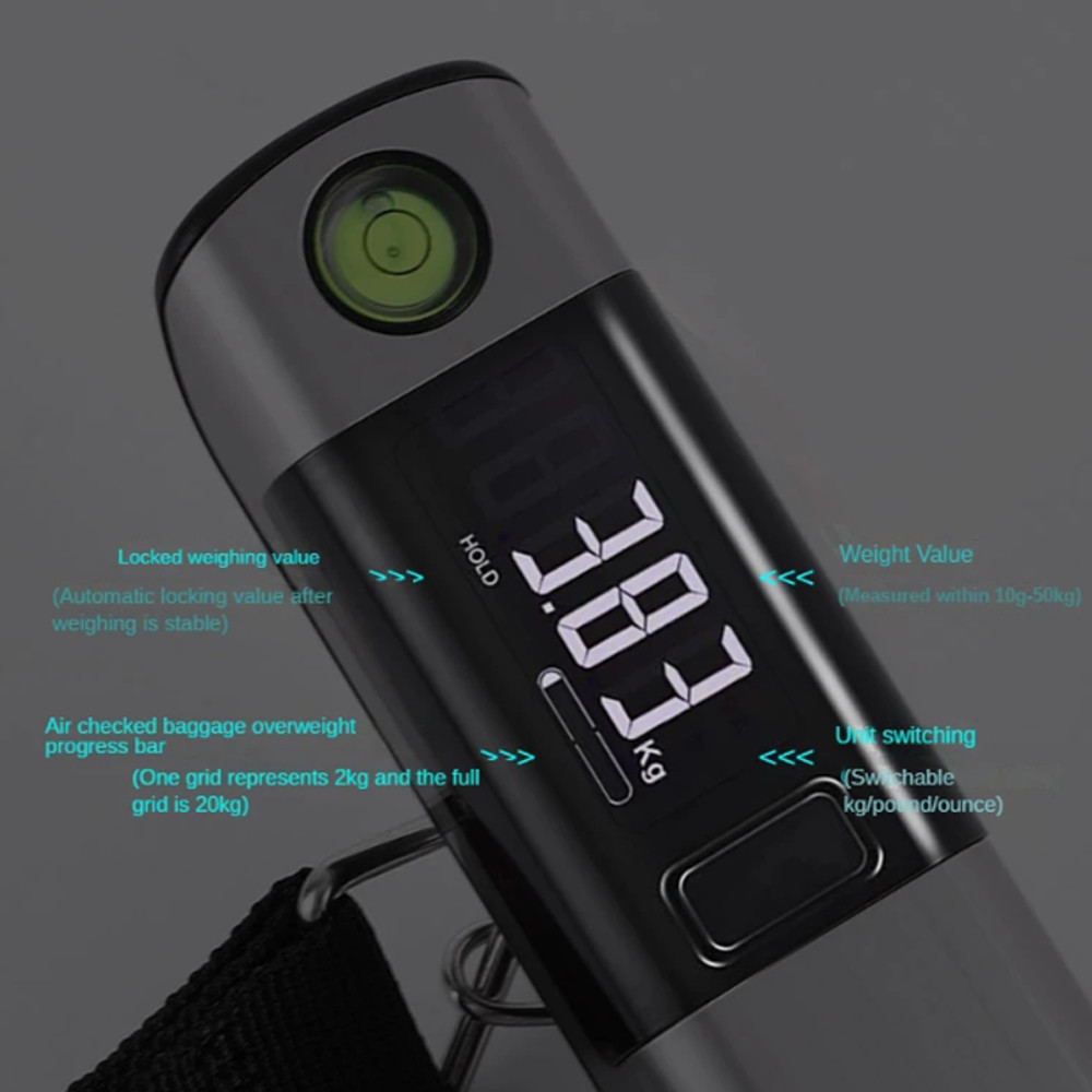 Multifunctional Electronic Scale, Portable LCD Travel Luggage Scale, Hanging Weighs Scale With Tape Measure