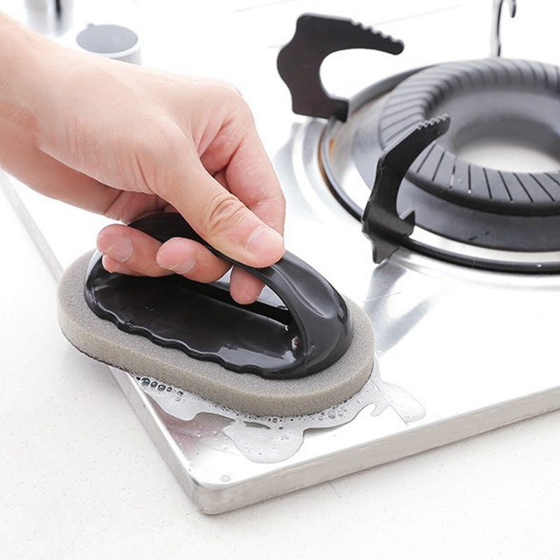 Multi-Purpose Magic Emery Sponge Eraser, Rust Cleaner for Kitchen Bath, Strong Decontamination Tool with Handle