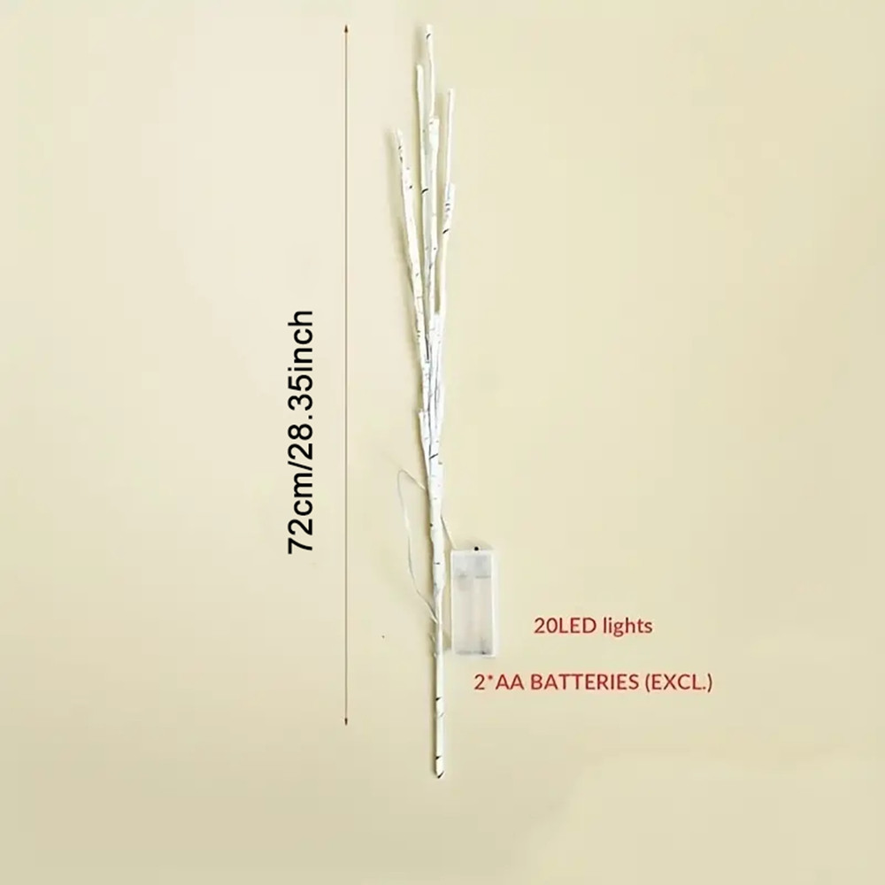 Battery Operated White Birch Branch Lights, Willow Fairy Lights for Bedroom, Home, and Outdoor Decoration