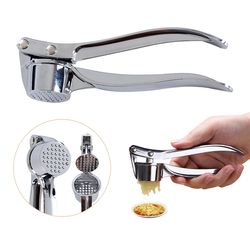 stainless steel garlic press crusher, manual garlic mincer squeezer, handheld grinding tool for home kitchen accessories