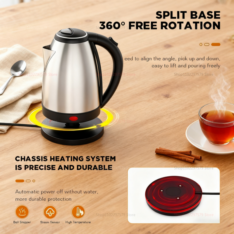 Stainless Steel Portable Water Kettle Smart Electric Kettle Household Water Boiling Pot Durable Ket 2