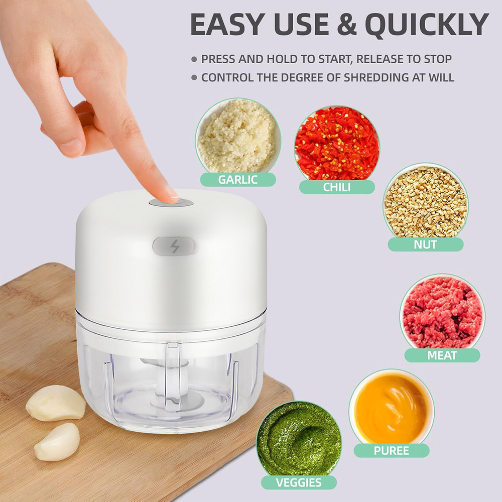 Wireless Mini Food Processor BatteryPowered Veggie Chopper Portable Electric Garlic Chopper With Sh 2