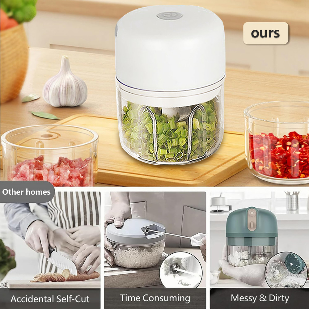 Wireless Mini Food Processor BatteryPowered Veggie Chopper Portable Electric Garlic Chopper With Sh 4