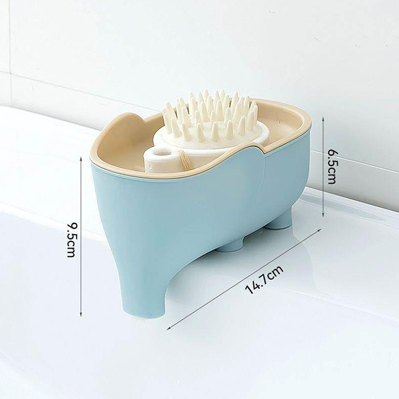 Portable Non Slip Elephant Shaped Soap Box With Lid Double Layer Countertop Storage Rack Soap Holde 6