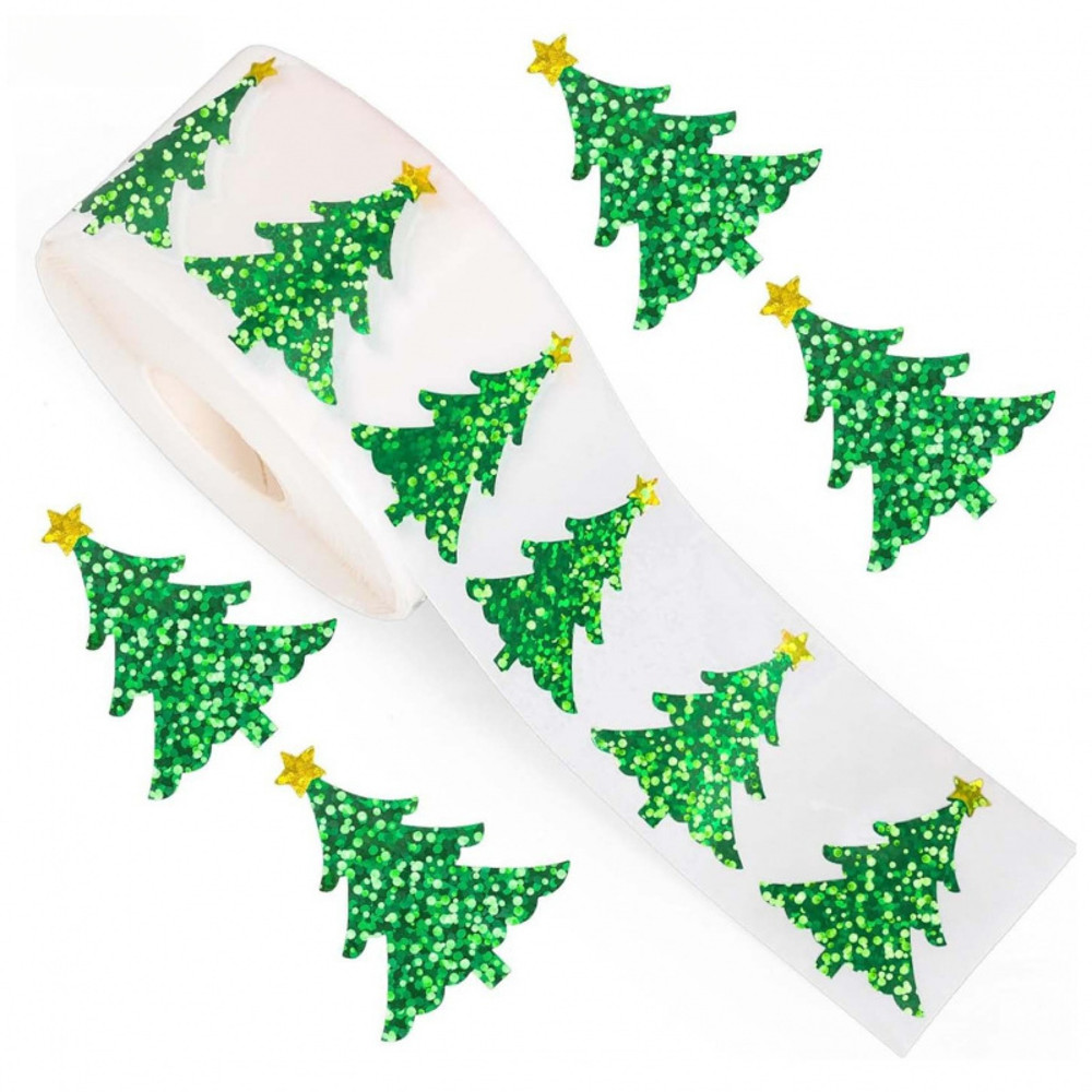 Christmas Tree Sticker Reel, Children's Toy Stickers, Waterproof Packaging Sticker Labels, Christmas Decorations