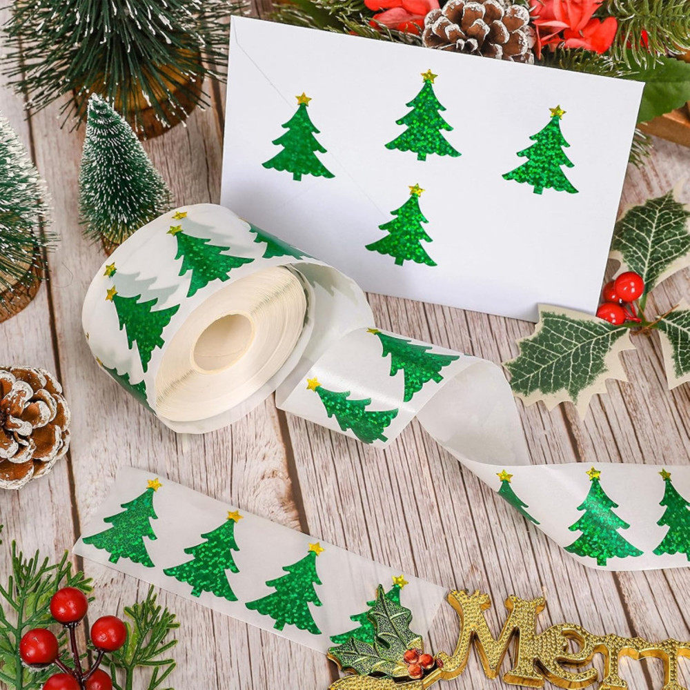 Christmas Tree Sticker Reel, Children's Toy Stickers, Waterproof Packaging Sticker Labels, Christmas Decorations