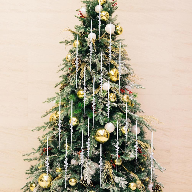 Christmas Decorative Pendants, Acrylic Threaded Ice Cone, Arrangement Cone And Bar Set, Simulated Ice Bars