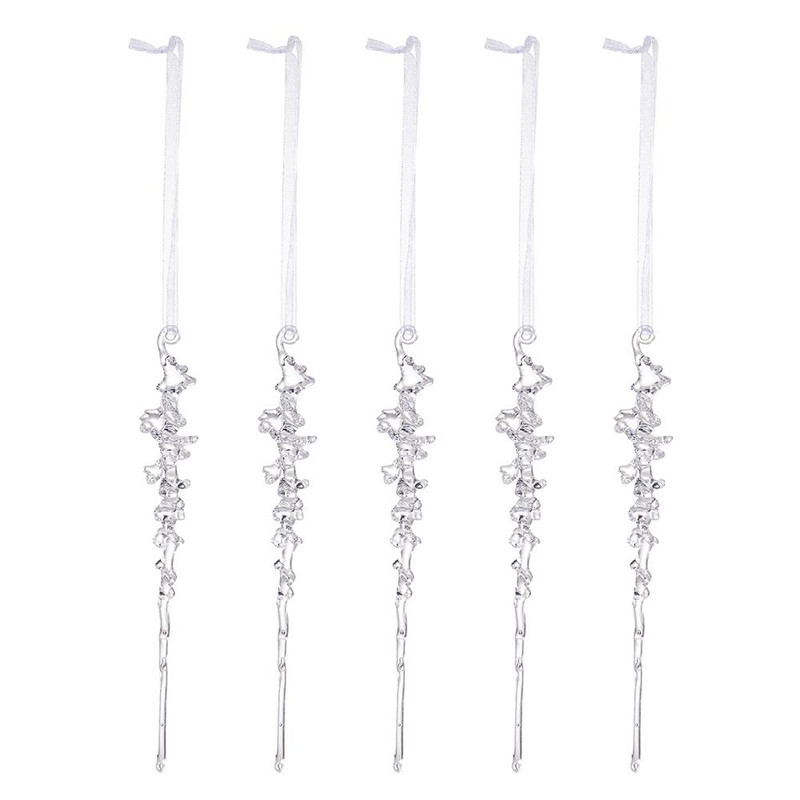 Christmas Decorative Pendants, Acrylic Threaded Ice Cone, Arrangement Cone And Bar Set, Simulated Ice Bars