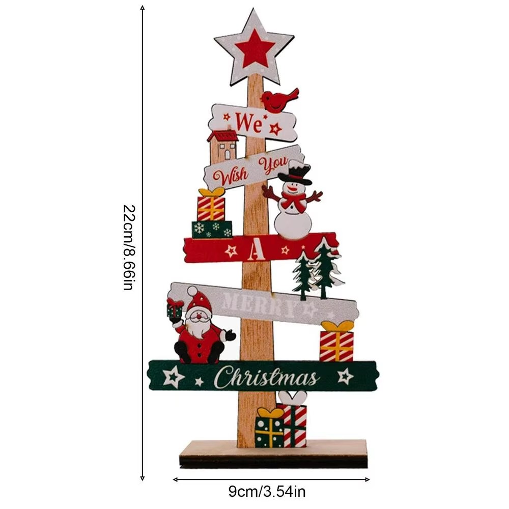 Santa Claus DIY Decoration, Wooden Christmas Signs, Desktop Christmas Tree, Plaque Decoration, New Years Party Gifts