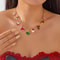 Pendant Necklace For Women New Year Christmas Tree Rhinestone Snowflake Santa Claus Bell Clavicle C 0