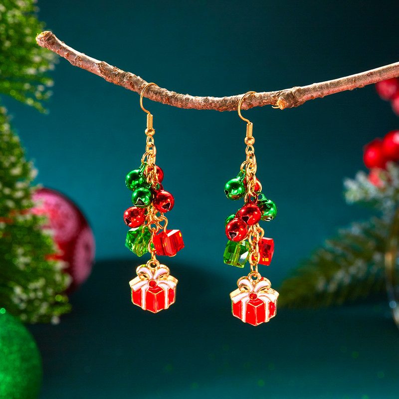 Asymmetrical Christmas Earrings, Santa Claus Snowman, Snowflake Tree, Trendy Earrings for Women, Girls New Year Jewelry