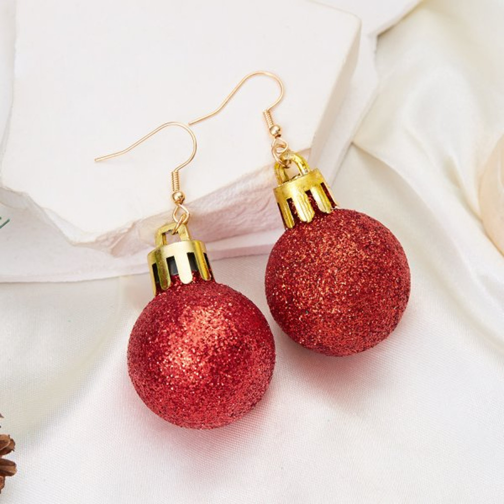 Christmas Snowflake Star Ball Shaped Bulb Earrings Hook For Women Ear Dangle Drop Xmas Fashion Party Jewelry Gift