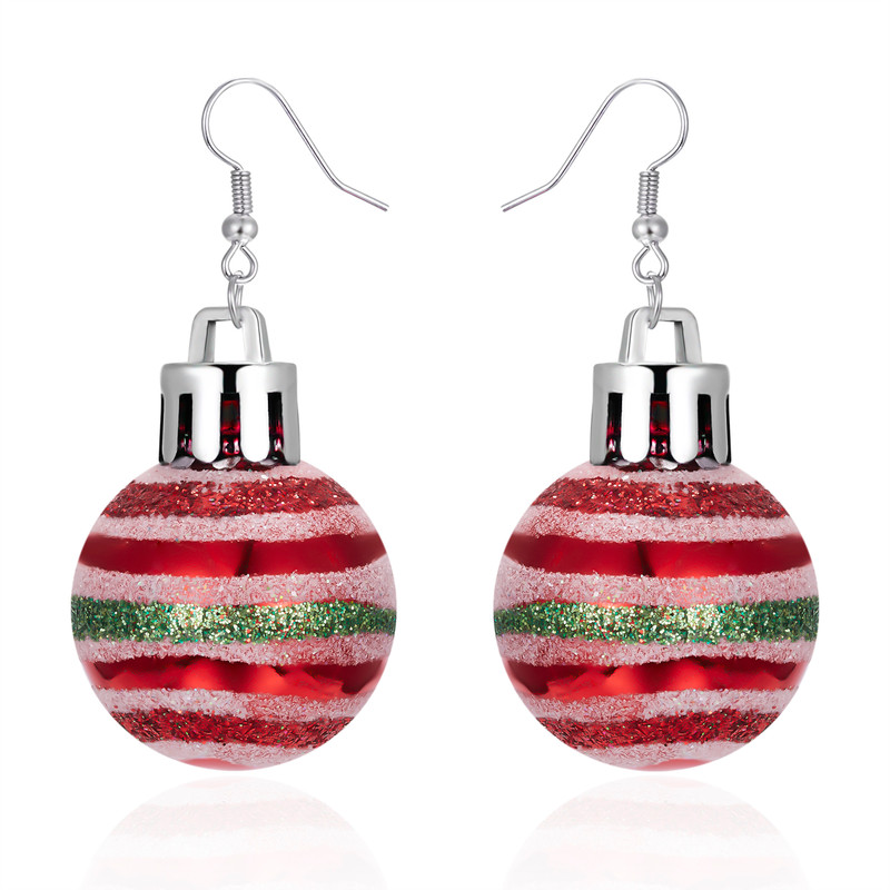 Christmas Snowflake Star Ball Shaped Bulb Earrings Hook For Women Ear Dangle Drop Xmas Fashion Party Jewelry Gift