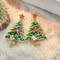Crystal Star Earrings, Green Christmas Tree Stud, Women Dangle Jewelry, Party Gift