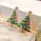 Crystal Star Earrings, Green Christmas Tree Stud, Women Dangle Jewelry, Party Gift