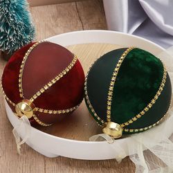 flocked glass christmas balls, rhinestone ornaments, holiday tree hangings, indoor outdoor festive decorations