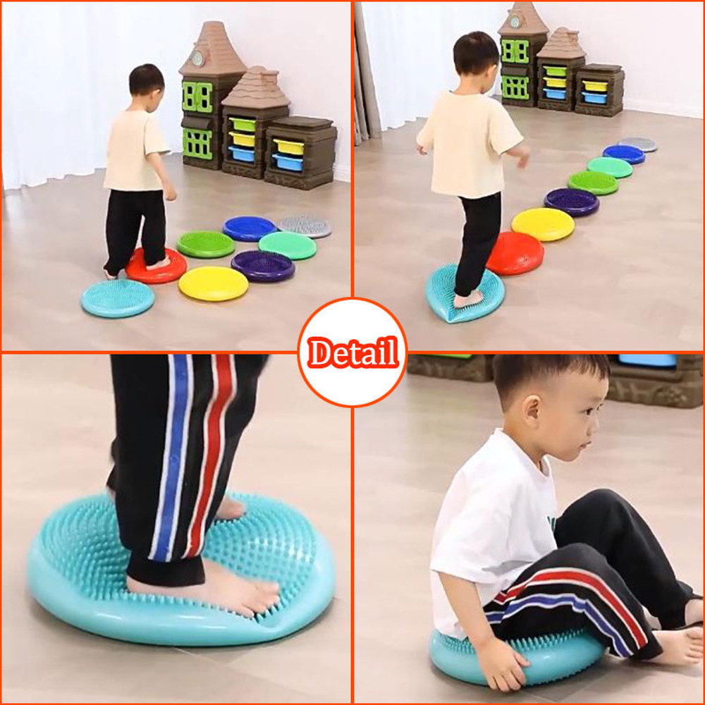 PVC Balance Stone, Montessori Children Toys, Inflatable Cushion, Tactile Sensing, Sensory Integration, Social Party Game