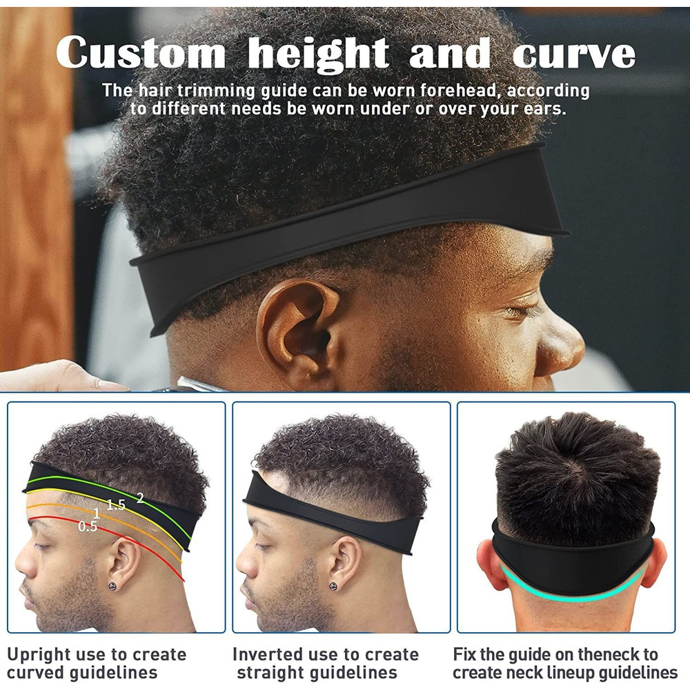 Silicone Neckline Shaving Template, DIY Home Haircuts Curved Headband, Hair Styling Tool and Cutting Guide