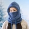 Hood Thermal Winter Balaclava, Soft Solid Color Cycling Cap, Keep Warm Ski Mask Hat Women